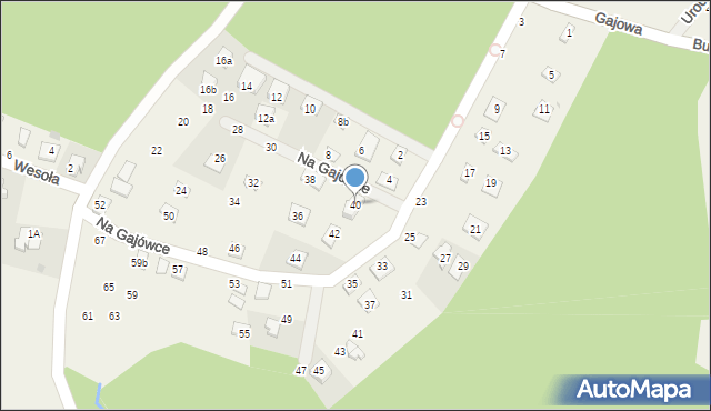 Jackowo, Na Gajówce, 40, mapa Jackowo