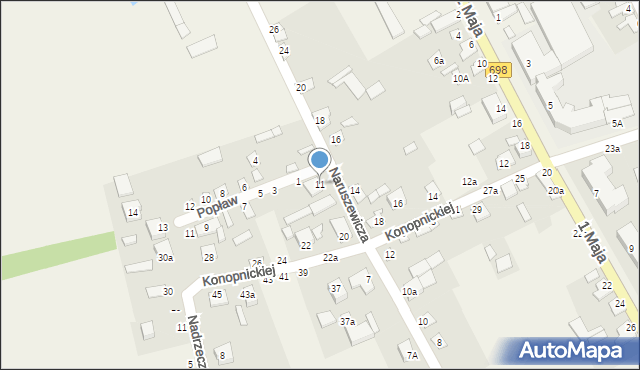 Janów Podlaski, Naruszewicza Adama, 11, mapa Janów Podlaski