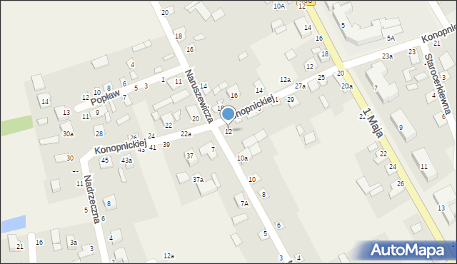 Janów Podlaski, Naruszewicza Adama, 12, mapa Janów Podlaski