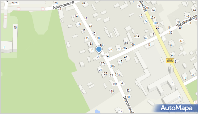 Janów Podlaski, Naruszewicza Adama, 29, mapa Janów Podlaski