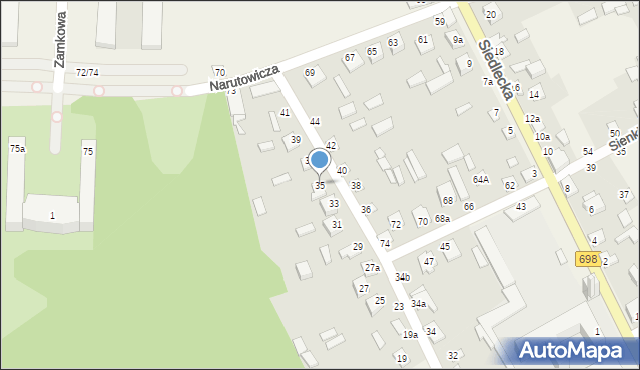 Janów Podlaski, Naruszewicza Adama, 35, mapa Janów Podlaski