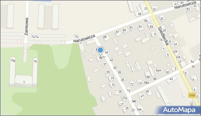 Janów Podlaski, Naruszewicza Adama, 39, mapa Janów Podlaski