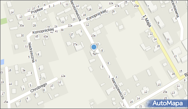Janów Podlaski, Naruszewicza Adama, 7A, mapa Janów Podlaski