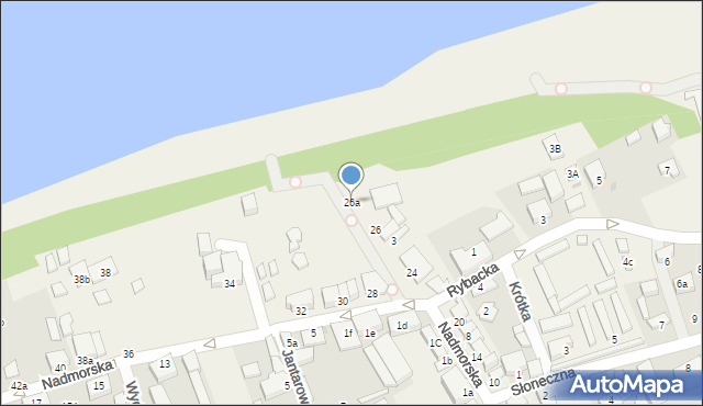 Jarosławiec, Nadmorska, 26a, mapa Jarosławiec