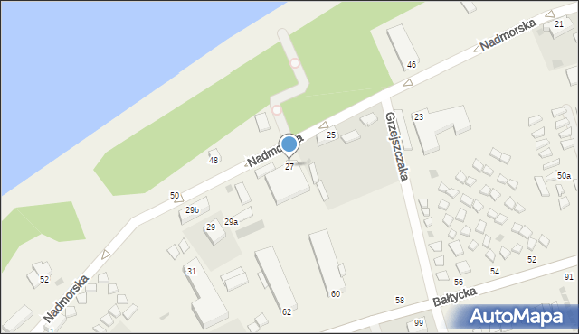 Jarosławiec, Nadmorska, 27, mapa Jarosławiec