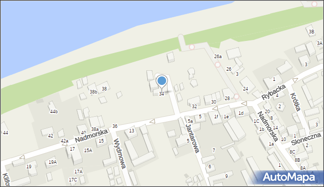 Jarosławiec, Nadmorska, 34, mapa Jarosławiec