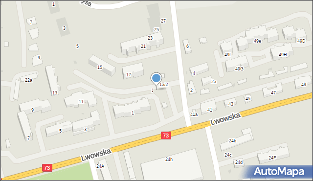 Jasło, Na Kotlinę, 1a/3, mapa Jasła