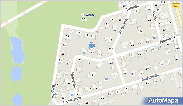 Jastrzębie-Zdrój, Narcyzów, 6, mapa Jastrzębie-Zdrój