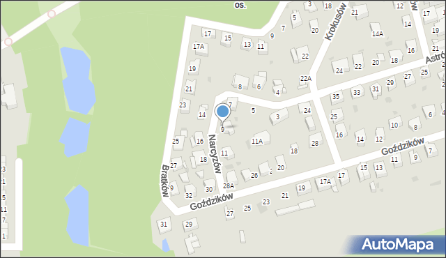 Jastrzębie-Zdrój, Narcyzów, 9, mapa Jastrzębie-Zdrój