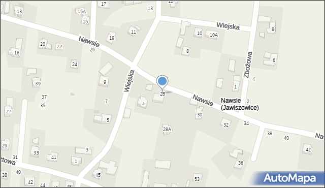 Jawiszowice, Nawsie, 28, mapa Jawiszowice