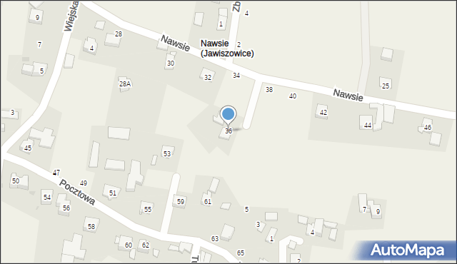 Jawiszowice, Nawsie, 36, mapa Jawiszowice