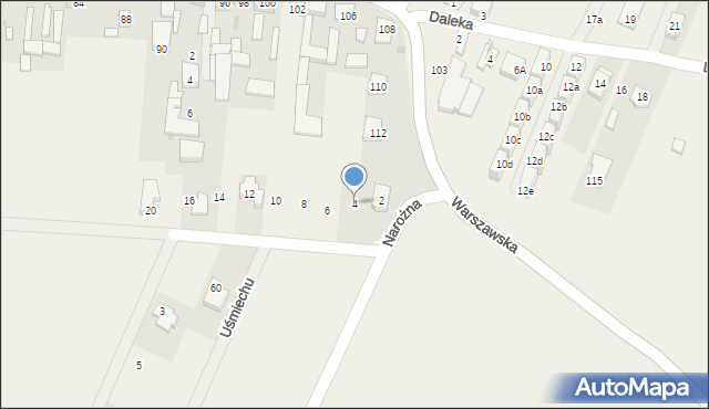 Jaworowa, Narożna, 4, mapa Jaworowa