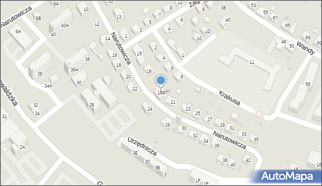 Jaworzno, Narutowicza Gabriela, 19A, mapa Jaworzno