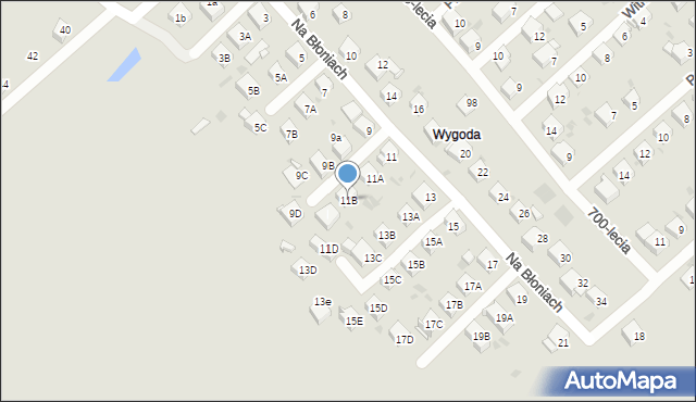 Jaworzno, Na Błoniach, 11B, mapa Jaworzno