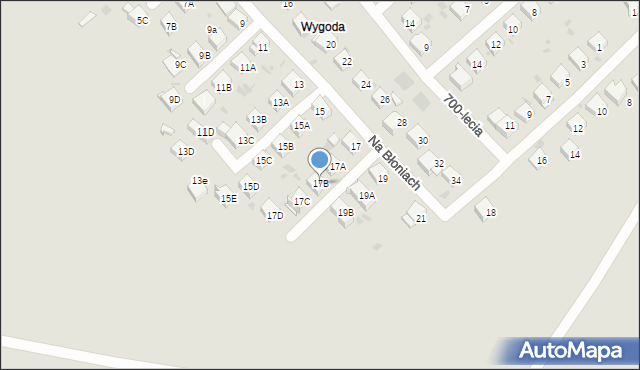 Jaworzno, Na Błoniach, 17B, mapa Jaworzno