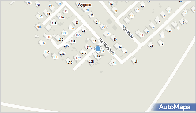 Jaworzno, Na Błoniach, 19A, mapa Jaworzno