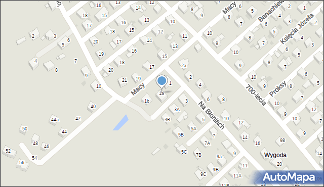 Jaworzno, Na Błoniach, 1a, mapa Jaworzno