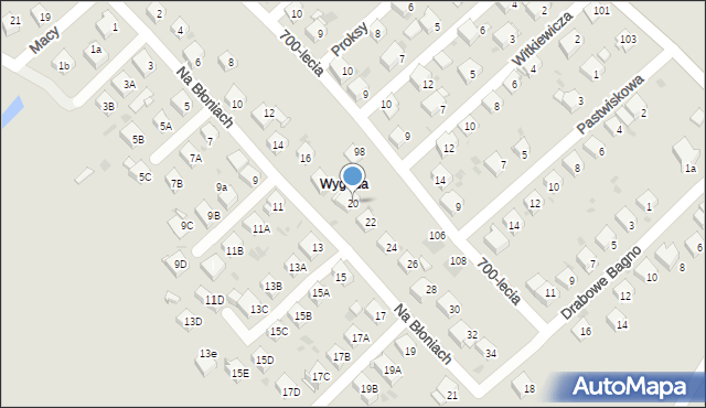 Jaworzno, Na Błoniach, 20, mapa Jaworzno