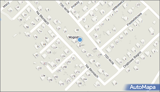 Jaworzno, Na Błoniach, 22, mapa Jaworzno