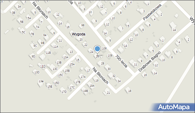 Jaworzno, Na Błoniach, 26, mapa Jaworzno