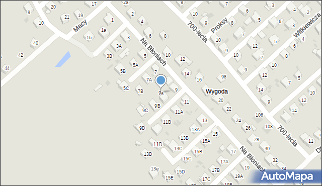 Jaworzno, Na Błoniach, 9a, mapa Jaworzno