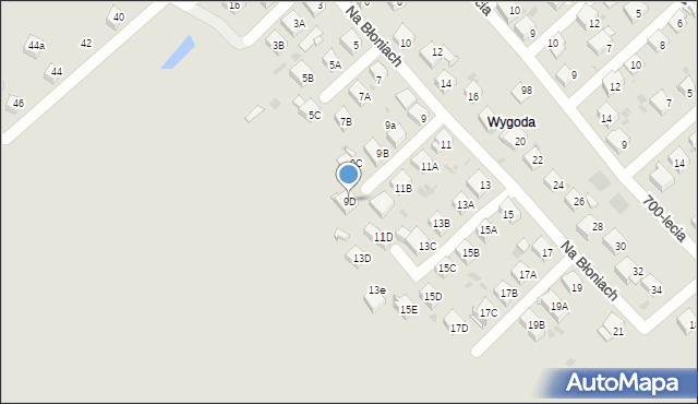 Jaworzno, Na Błoniach, 9D, mapa Jaworzno