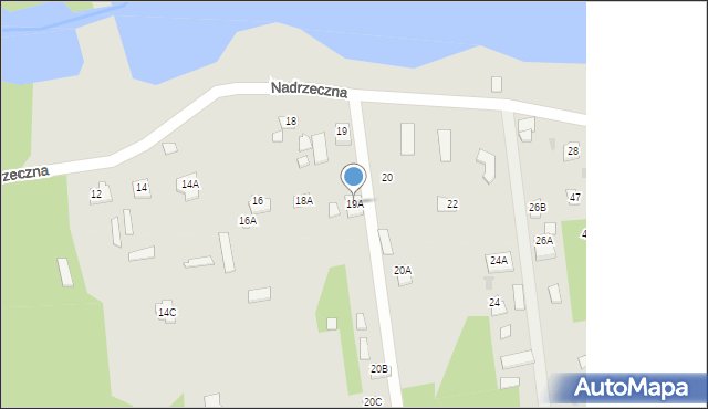 Jedlnia-Letnisko, Nadrzeczna, 19A, mapa Jedlnia-Letnisko
