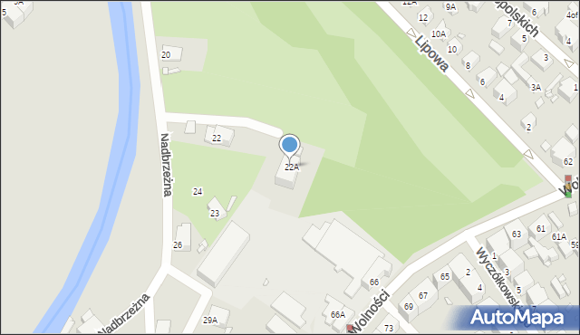 Jelenia Góra, Nadbrzeżna, 22A, mapa Jelenia Góra