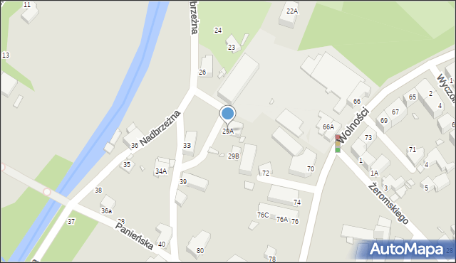 Jelenia Góra, Nadbrzeżna, 29A, mapa Jelenia Góra