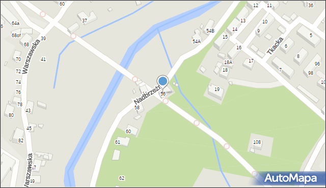 Jelenia Góra, Nadbrzeżna, 56, mapa Jelenia Góra