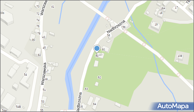 Jelenia Góra, Nadbrzeżna, 61, mapa Jelenia Góra