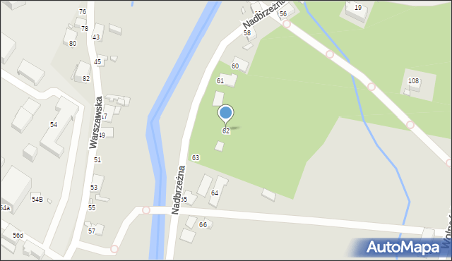 Jelenia Góra, Nadbrzeżna, 62, mapa Jelenia Góra