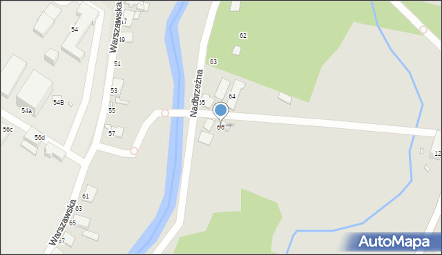 Jelenia Góra, Nadbrzeżna, 66, mapa Jelenia Góra