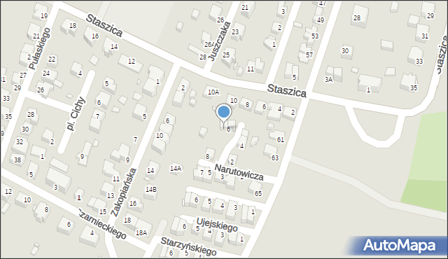 Jelenia Góra, Narutowicza Gabriela, 6A, mapa Jelenia Góra