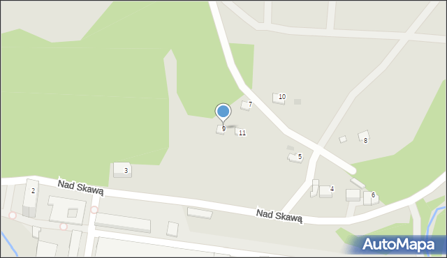 Jordanów, Nad Skawą, 9, mapa Jordanów