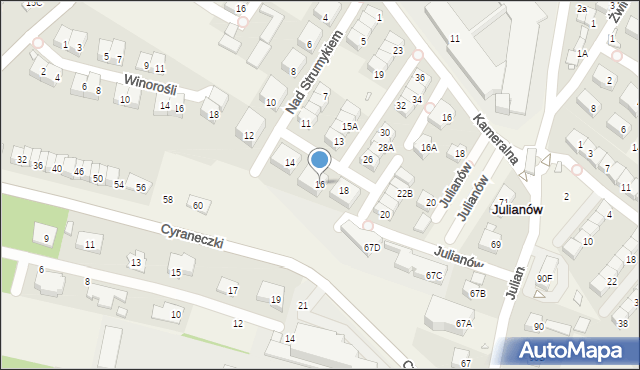 Józefosław, Nad Strumykiem, 16, mapa Józefosław