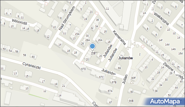 Józefosław, Nad Strumykiem, 22B, mapa Józefosław