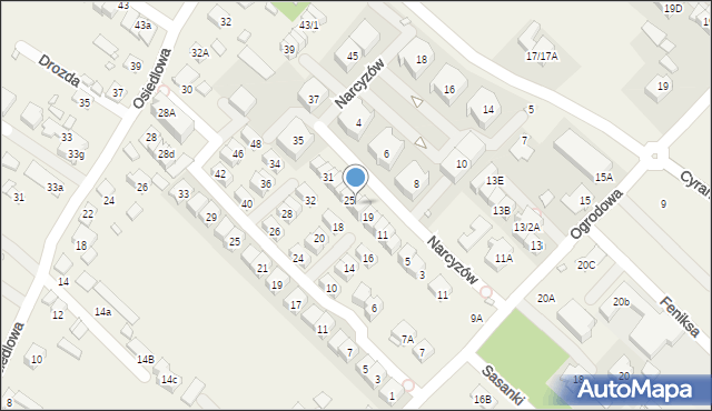 Józefosław, Narcyzów, 23, mapa Józefosław