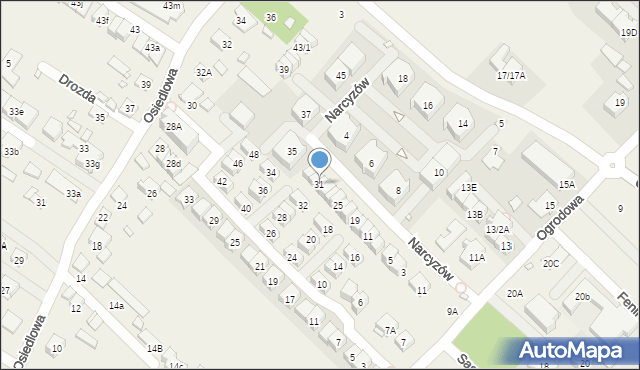 Józefosław, Narcyzów, 31, mapa Józefosław