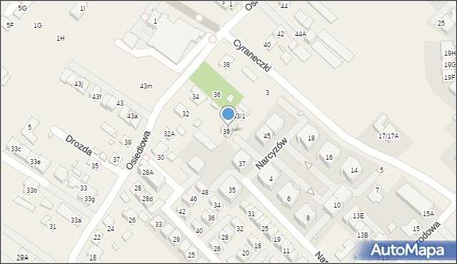 Józefosław, Narcyzów, 39/2, mapa Józefosław