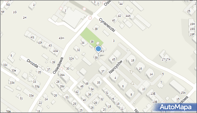 Józefosław, Narcyzów, 41, mapa Józefosław