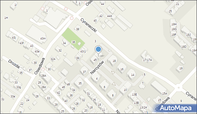 Józefosław, Narcyzów, 47, mapa Józefosław