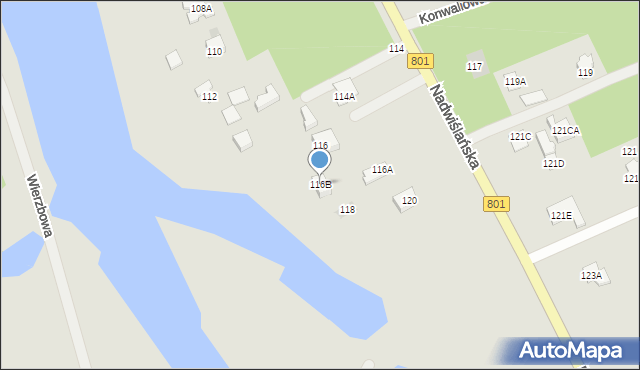 Józefów, Nadwiślańska, 116B, mapa Józefów