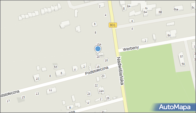 Józefów, Nadwiślańska, 14, mapa Józefów