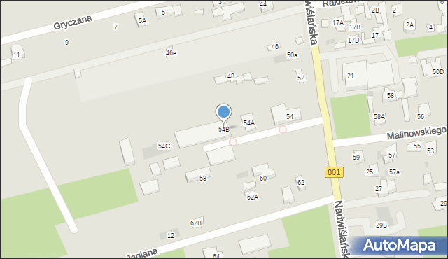 Józefów, Nadwiślańska, 54B, mapa Józefów