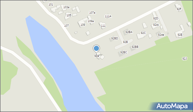 Józefów, Nadwiślańska, 92a, mapa Józefów