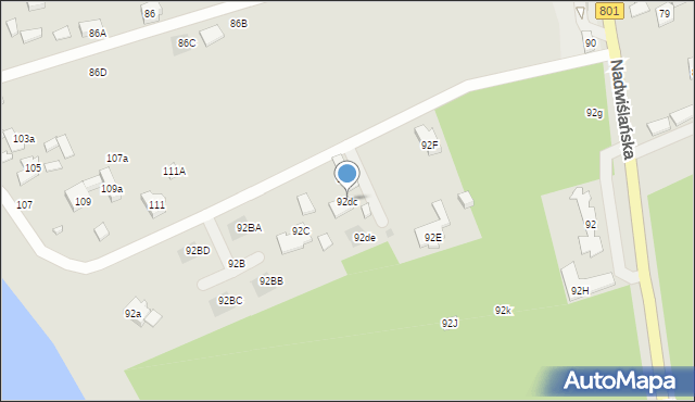 Józefów, Nadwiślańska, 92dc, mapa Józefów