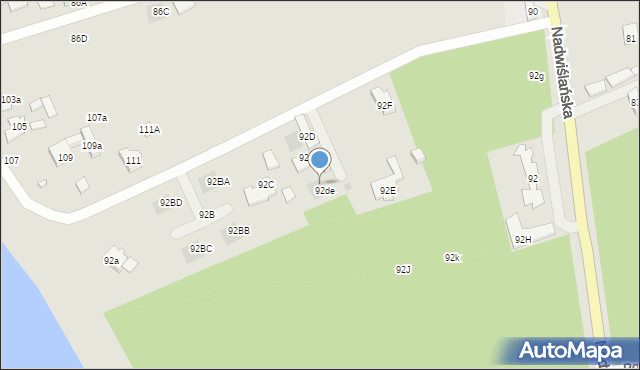 Józefów, Nadwiślańska, 92df, mapa Józefów