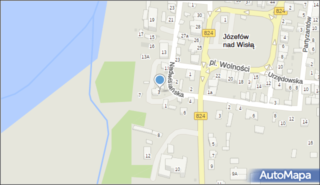 Józefów nad Wisłą, Nadwiślańska, 5, mapa Józefów nad Wisłą