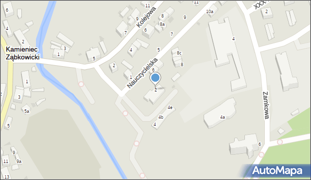 Kamieniec Ząbkowicki, Nauczycielska, 2, mapa Kamieniec Ząbkowicki
